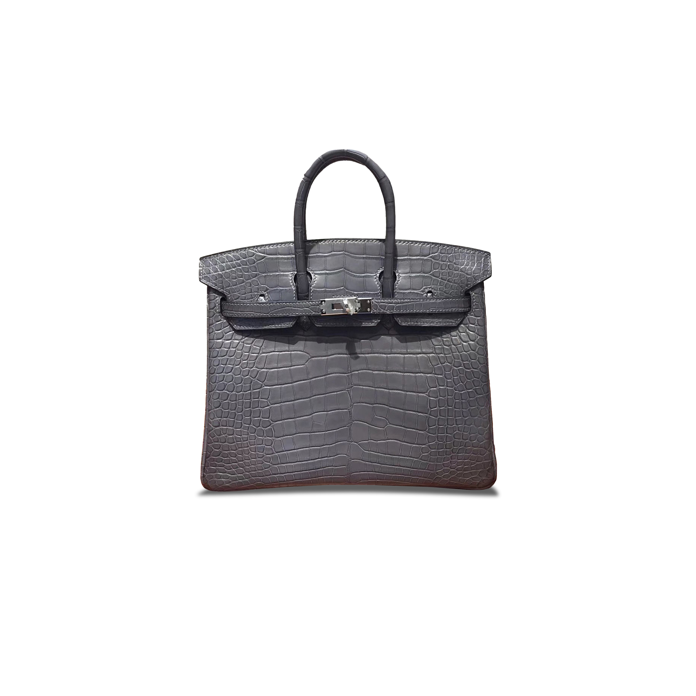 H**mes master birkin 25 crocodile leather platinum bag 39758259650655 (25*20*13cm)
